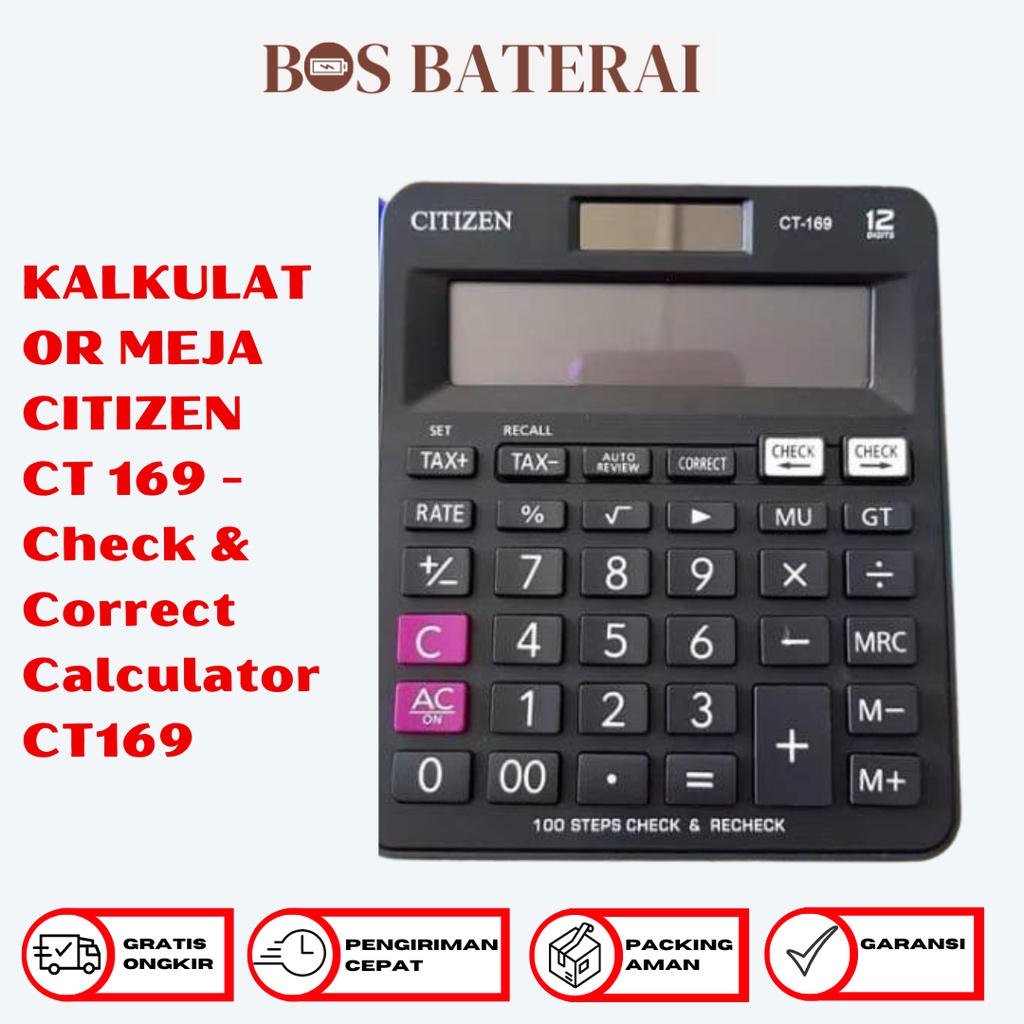 

KALKULATOR MEJA CITIZEN CT 169 - Check & Correct Calculator CT169