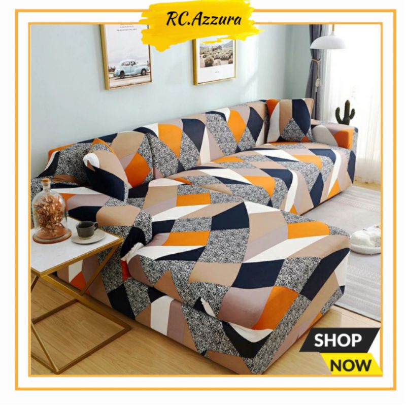 Cover Sofa L Shaped Sarung Sofa Elastic Anti Selip Bungkus Kain Penutup Sofa