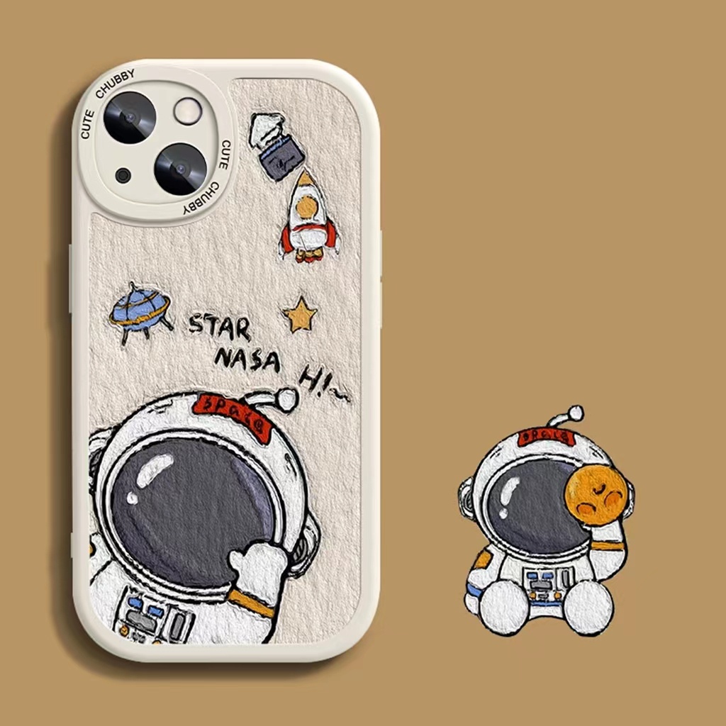 Case TPU Motif Astronot Untuk iPhone 14 14pro 14Plus 14prm 13 13pro 13pro 11 7Plus 8Plus Xr XS 12pro Max