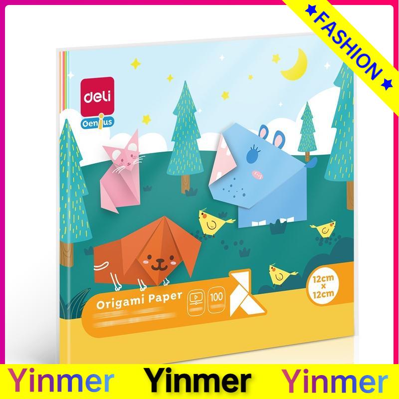 COD✨ Kertas Karton Buatan tangan 10 warna anak-anak Karton Kertas Origami Siswa Sekolah Dasar Taman Kanak-kanak-Yinmer