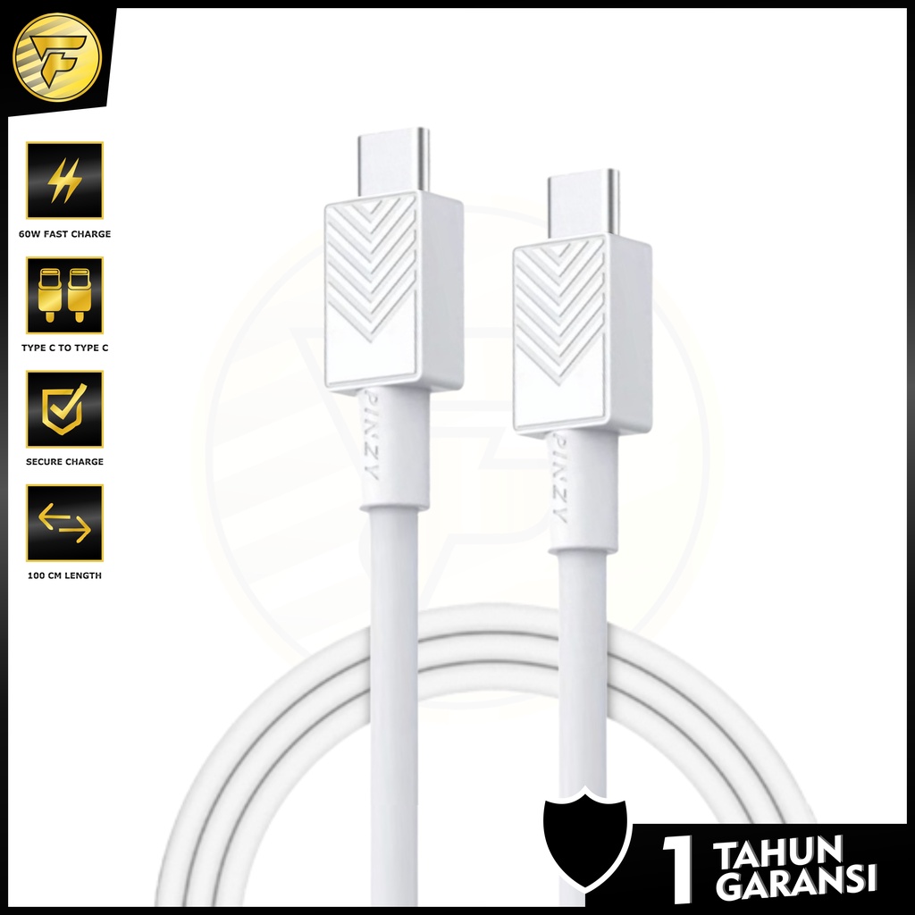 PINZY CC19 Kabel Data PD 65W Fast Charging Type C to Type C Kabel super charger 1meter cas original