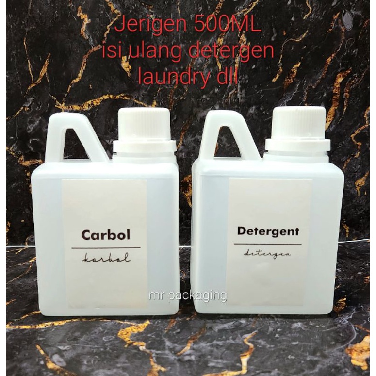 Jerigen 500ml + STIKER LABEL | Jurigen 1/2 liter Laundry isi ulang detergen softener parfum pelembut pemutih | Jerigen Handle 1000ml | jerigen plastik putih transparan | jurigen 1 liter