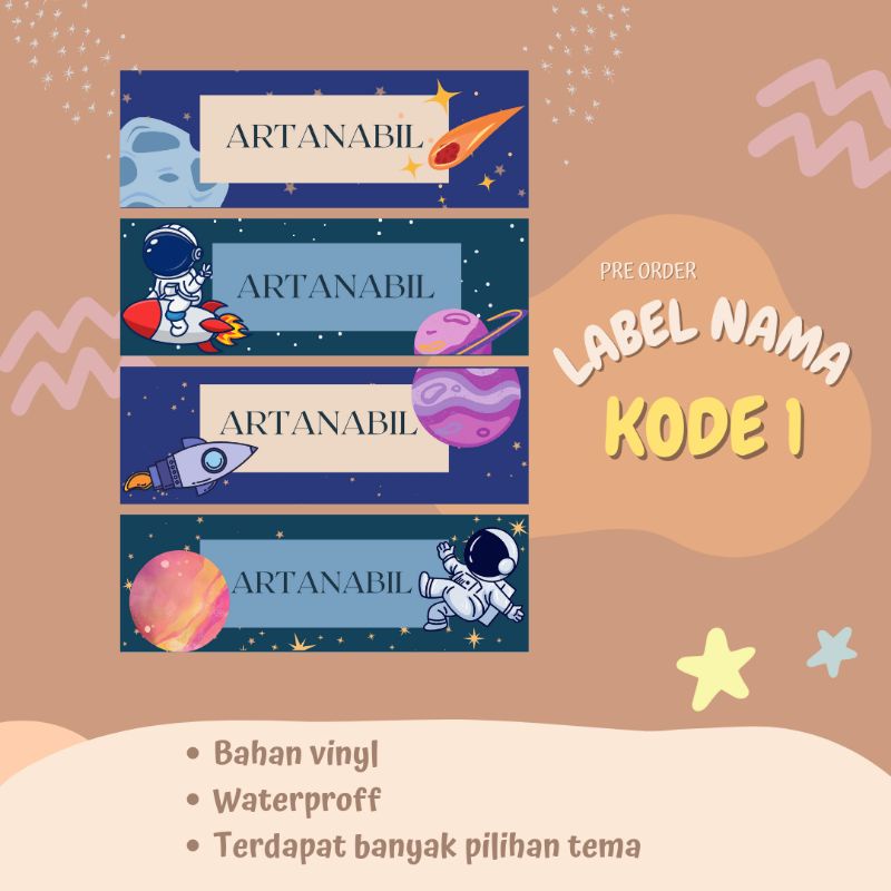 

Label Nama Waterproof