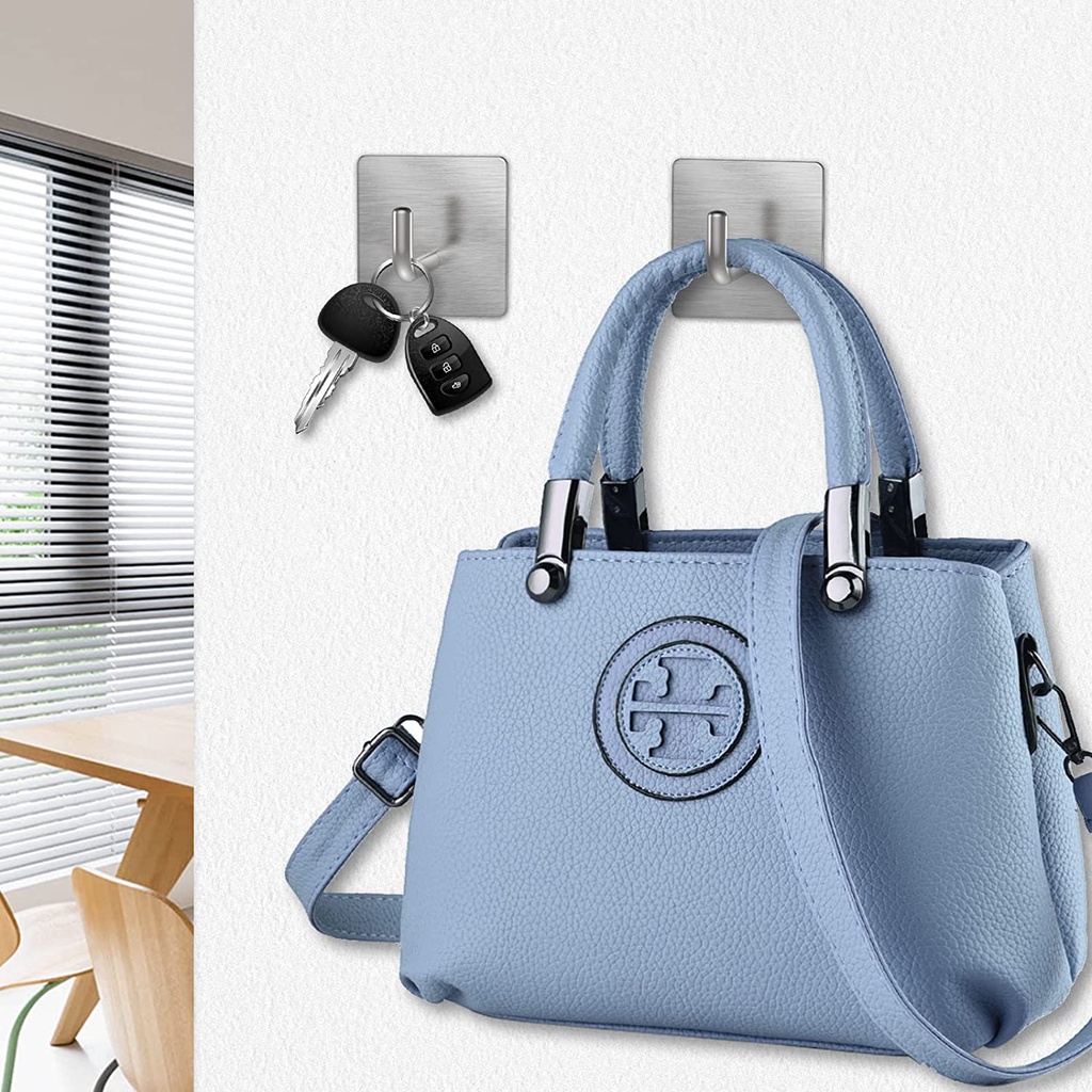 Gantungan Hook Dinding Tempel Stainless Steel Single adhesive Hook Hanger 3M - 1 pcs