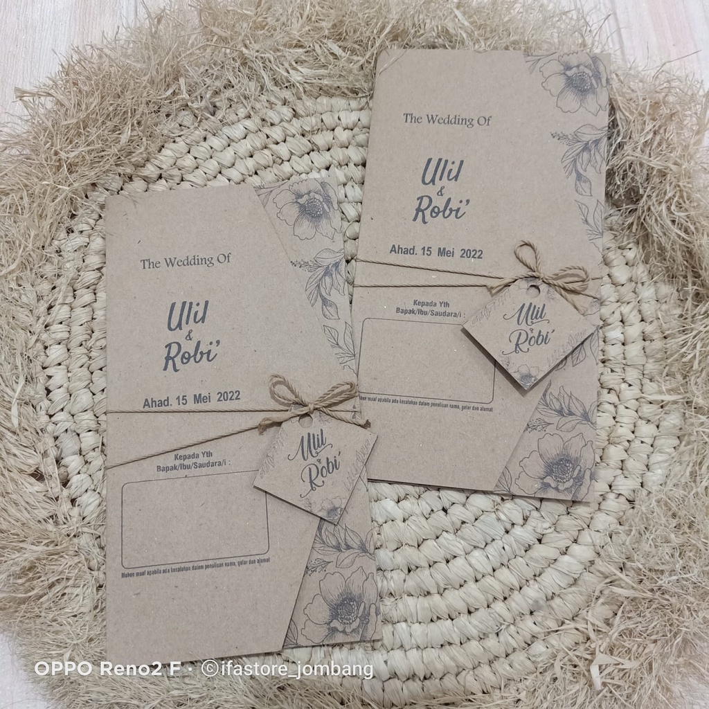 UNDANGAN MURAH/ Undangan rustik/ undangan tali rami
