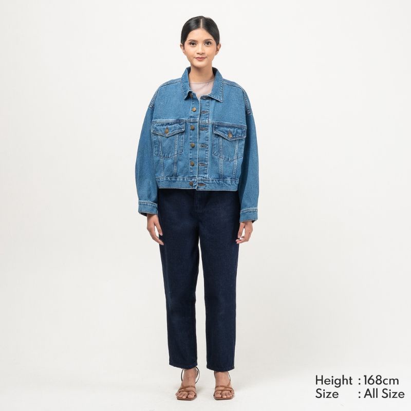 Jean Jacket Jeans Wanita Oversize