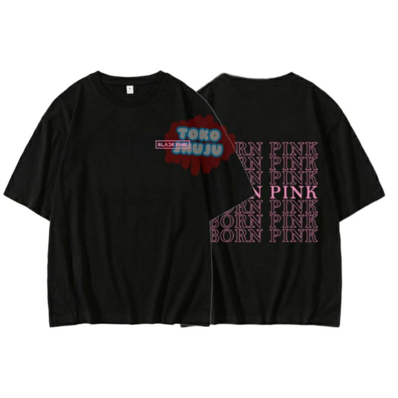 ( Versi ) Kaos Wanita Rose BP Bornpink Konser 7 Baris sablon Belakang