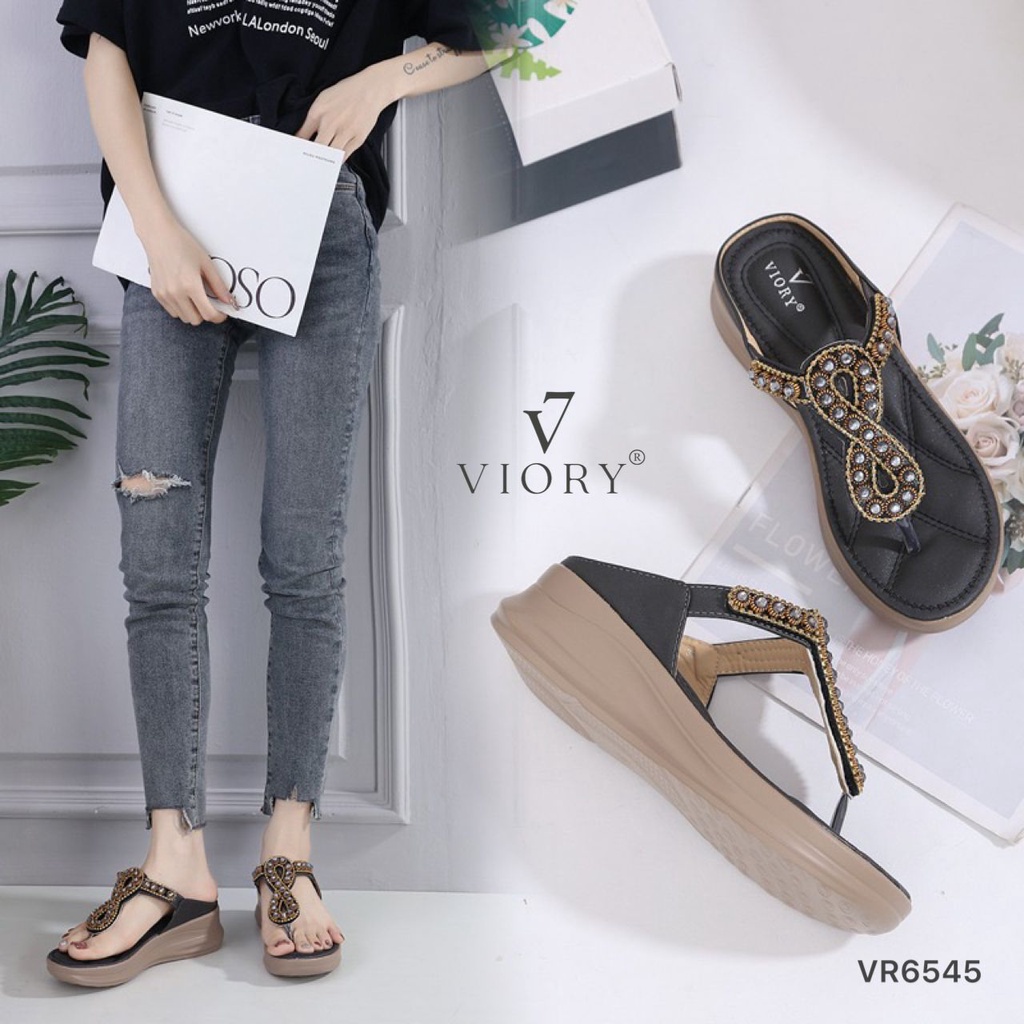 VIORY Wedges Sandal Jepit Shoes #VR6545 ORIGINAL