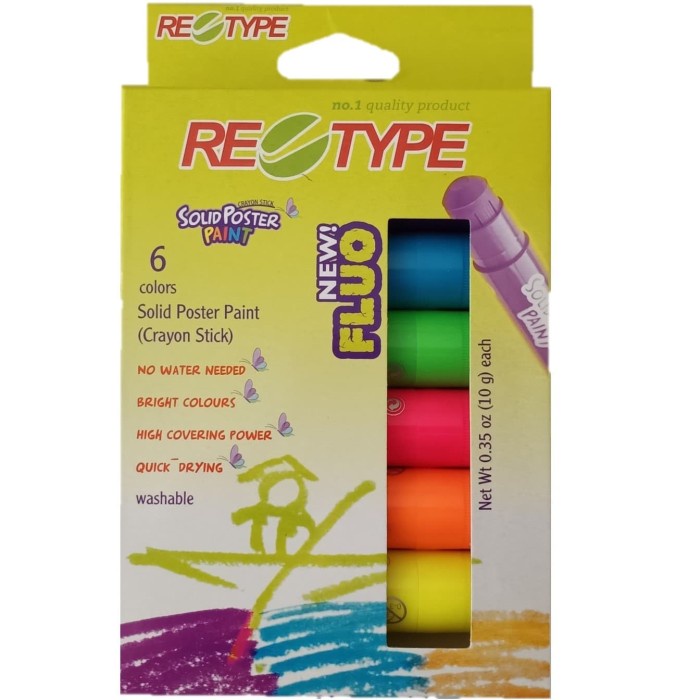 

[COD] Retype Crayon Solid Poster Paint Fluo Colours
