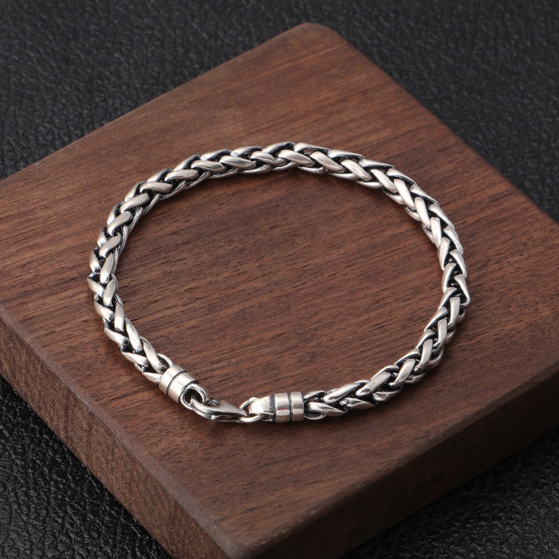 Gelang Desain Cakar Naga Bahan Stainless Steel Warna Silver Untuk Pria