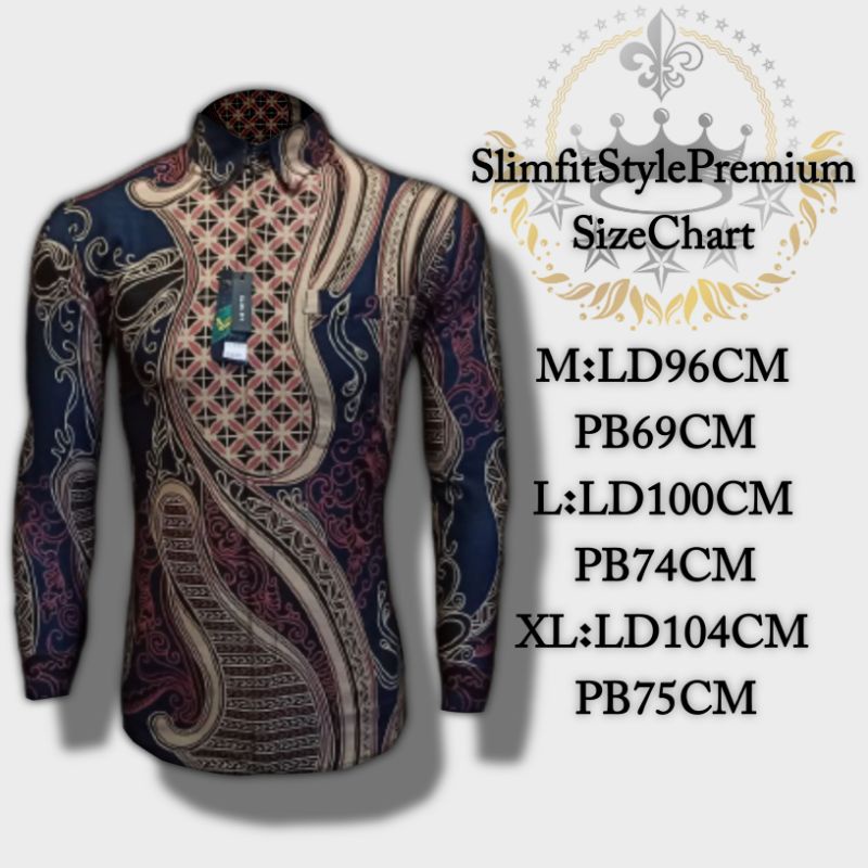 SAWONGGALING KEMEJA BATIK PRIA HITAM SLIMFIT LENGAN PANJANG FULL