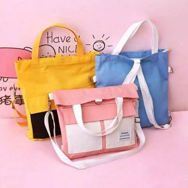 WOW BANGET TAS AMELIA TOTE BAG DISA - Tas Tote Bag Wanita Multifungsi Bisa Ransel dan Selempang 3088