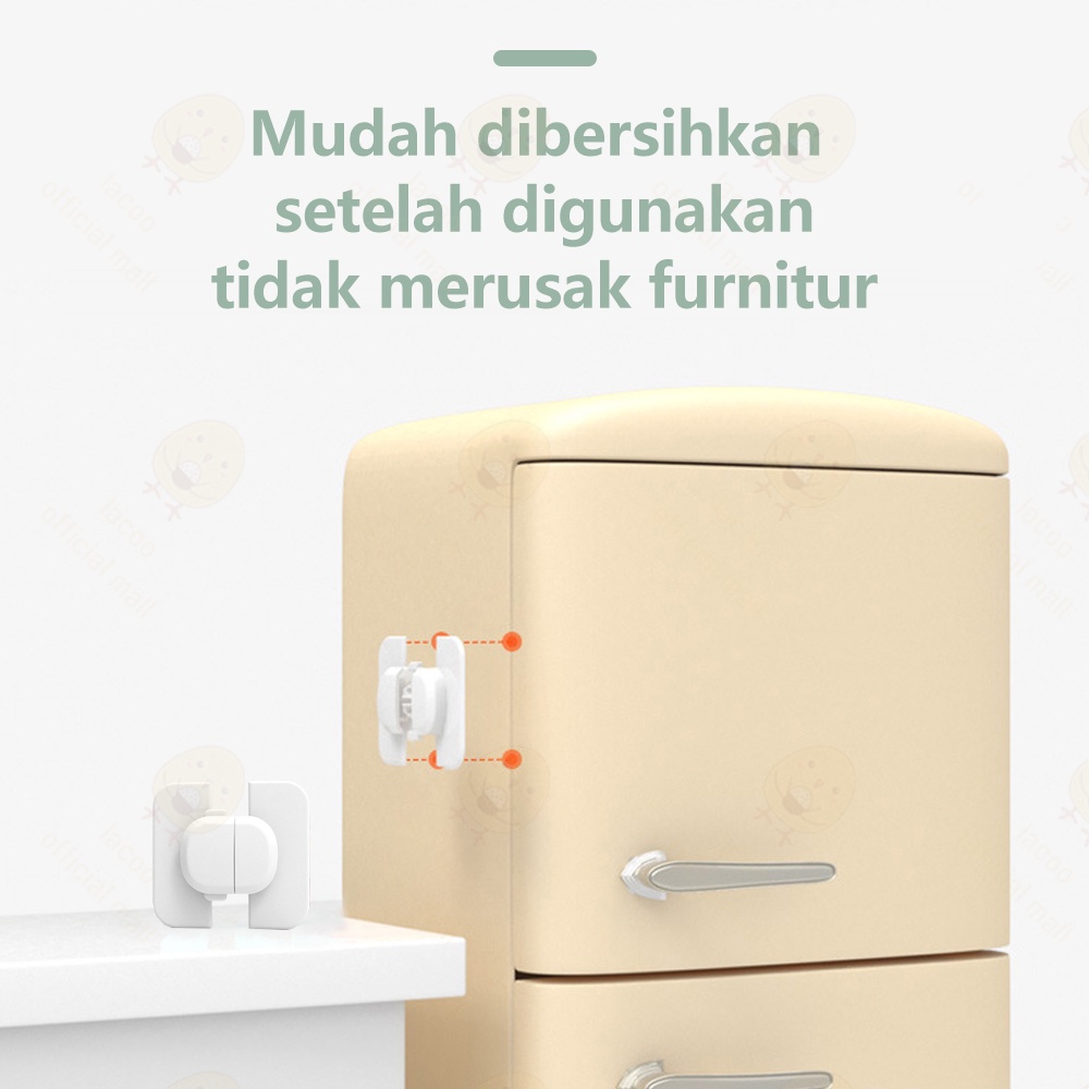 Lacoo Kunci kulkas pengaman anak terbaik Pengunci Pintu Laci Safety lock