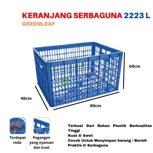Green Leaf Container 2223L Keranjang Industri