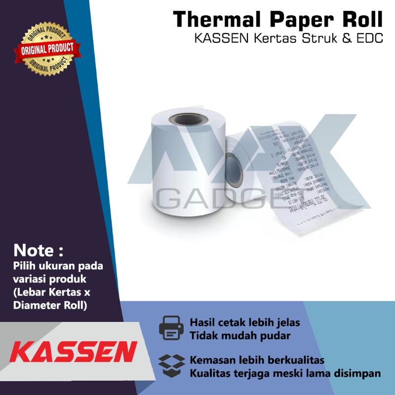 

Thermal Paper Roll (Kertas Struk & EDC) Kassen