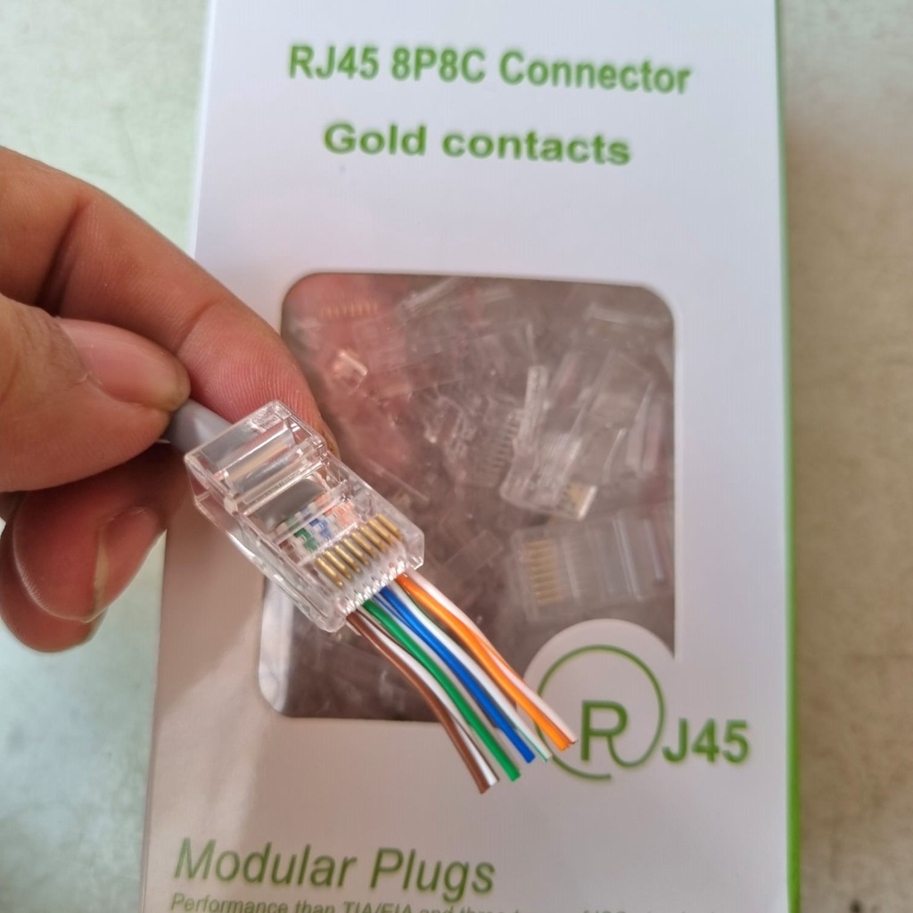 Anti Gagal Konektor RJ45 Connector Cat 5e Spectra 100pcs