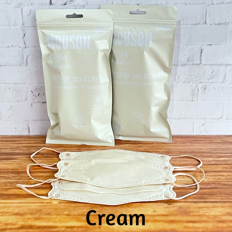 MASKER KF94 MOUSON ISI 10PC Masker KF 94 4ply Masker 4D EVO isi 10pcs-KF94 MSN CREAM