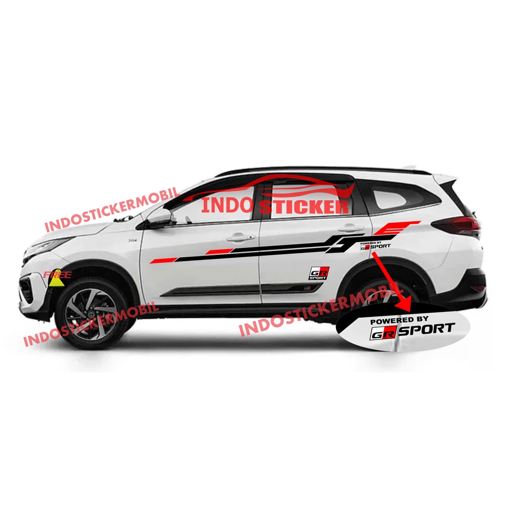 Aksesoris sticker stiker mobil toyota rush gr sticker mobil toyota rush gr racing sport