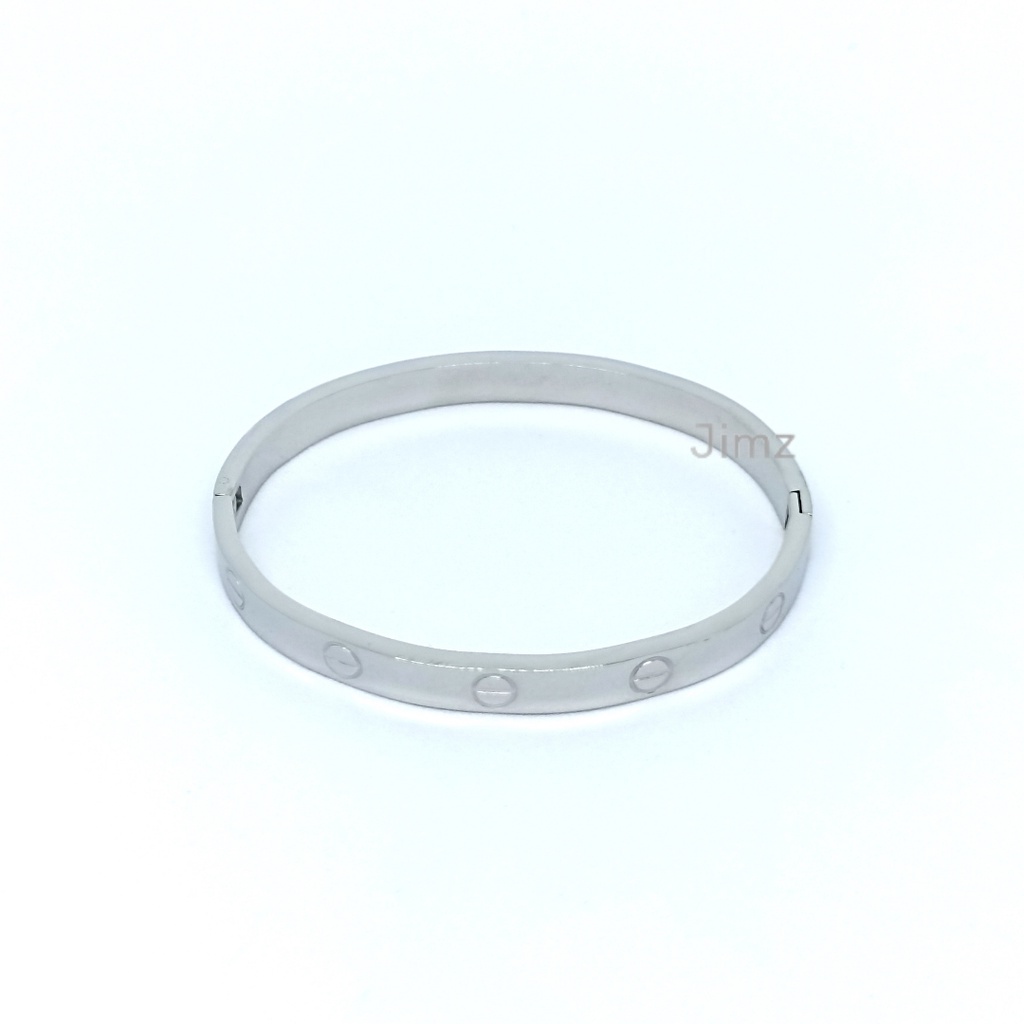 Gelang Titanium Wanita Anti karat Fashion Korea Permata Lapis Emas