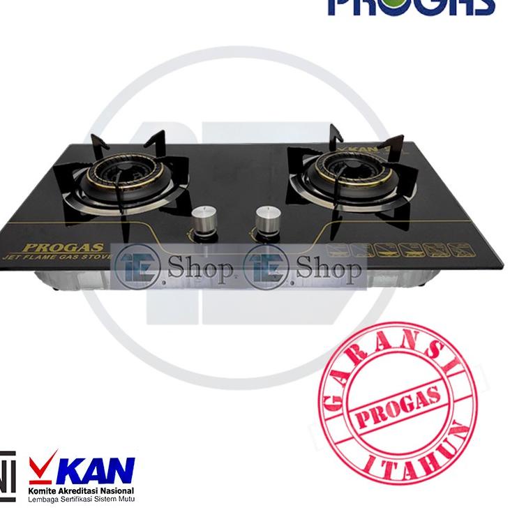 Paling Diminati Kompor Gas 2 Tungku Tanam Kaca Progas - Garansi 1 Tahun