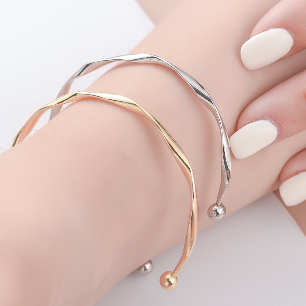 Gelang Bangle Model Terbuka Dapat Disesuaikan Gaya Korea Untuk Wanita