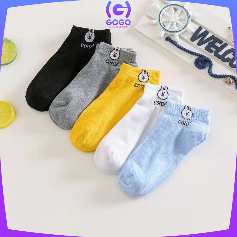 GOGO-P55 Kaos Kaki Pendek Dewasa Motif Karakter / Kaos Kaki Ankle Wanita Kaos Kaki Semata Kaki Polos Cewek Kekinian