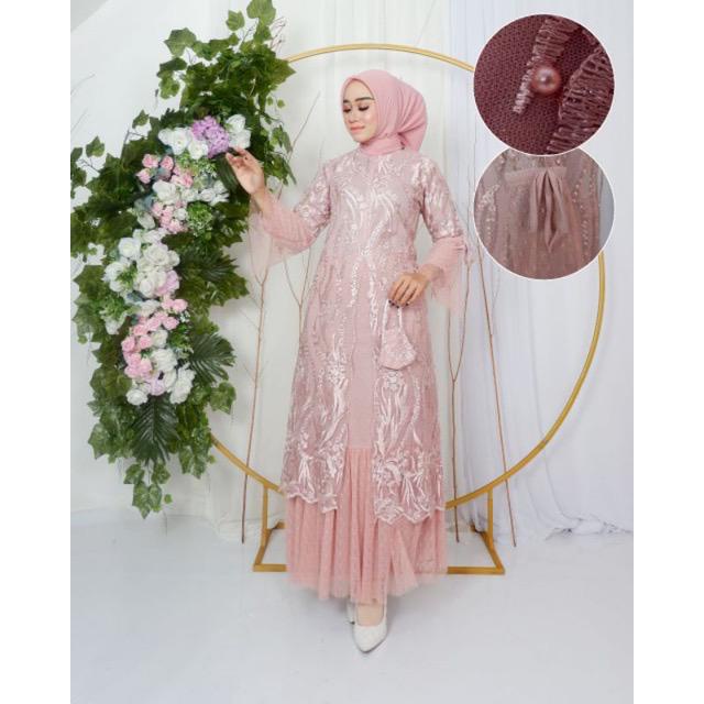 Permata Olshop / Gamis Kebaya Busui Tutu Modern / Kebaya Gamis Pesta Mewah / Gamis Busui / Kebaya Kondangan / Kebaya Seragam