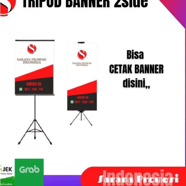tripod banner 2 sisi