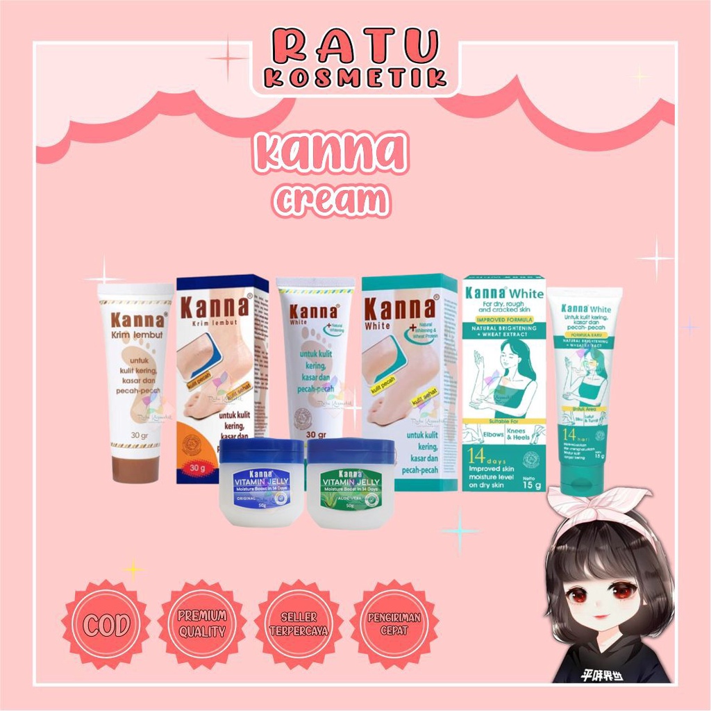 ❤ RATU ❤ Kanna Krim Lembut | Kana White Kana Vitamin Jelly | Krim / Cream Kaki Pecah Pecah