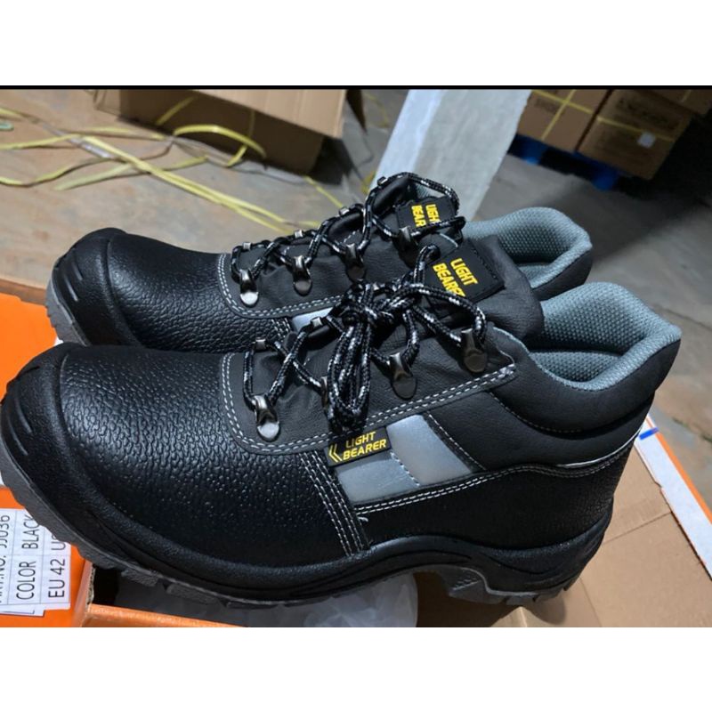 SEPATU SAFETY SHOES HIGH MIDDLE SSL 350 MURAH BERKUALITAS SEPATU KERJA PALING MURAH BLACK HITAM ABU-ABU