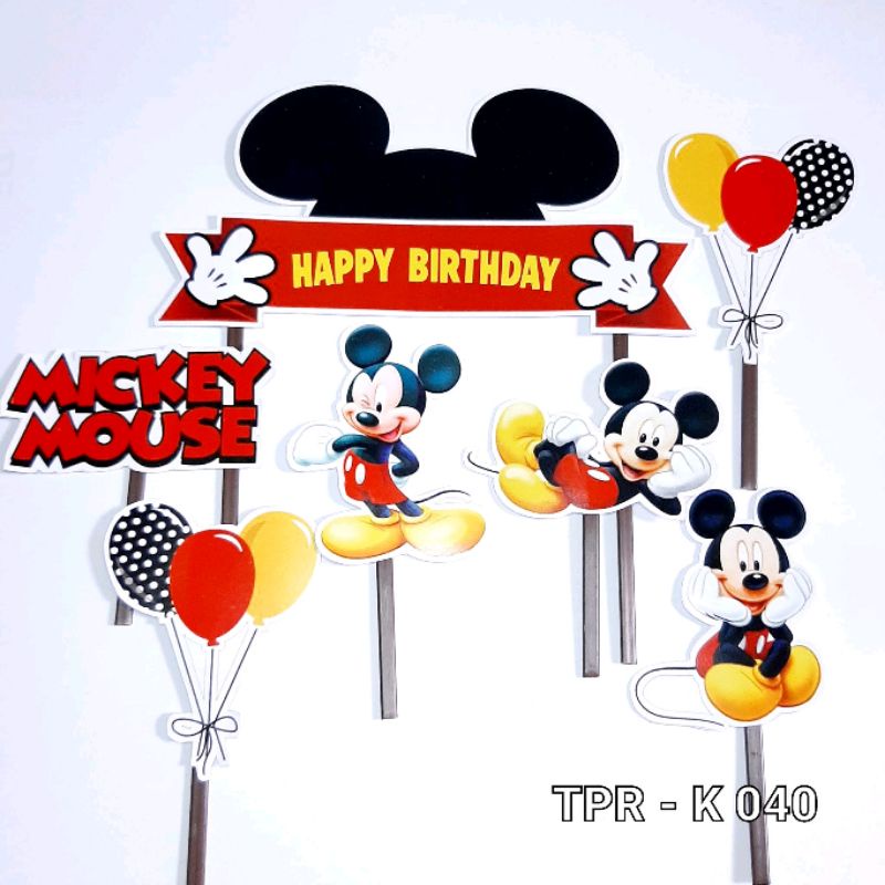 Topper kue hiasan kue karakter mickey mouse