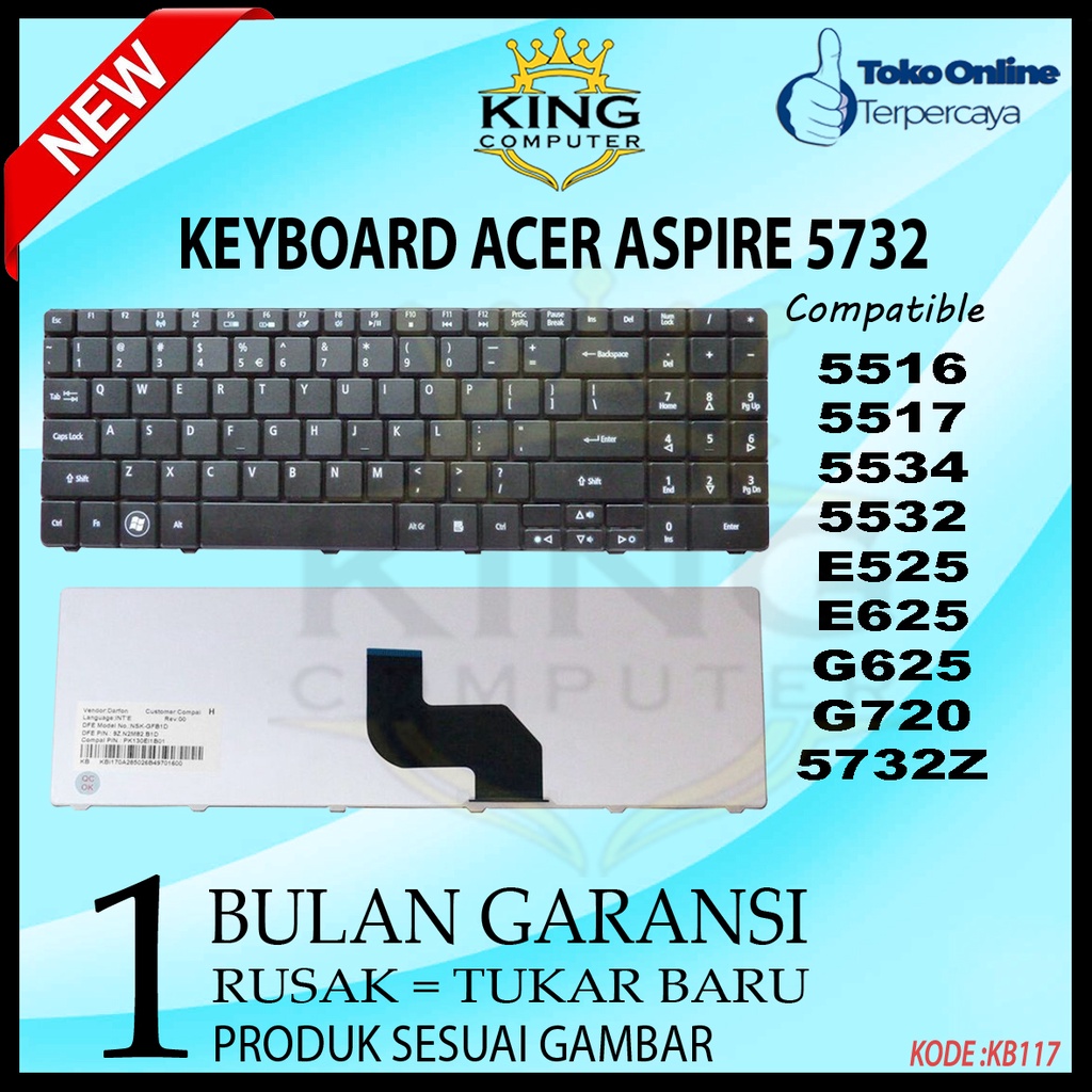 Keyboard Laptop Acer Aspire 5516 5517 5332 5532 5534 5732 5732Z 5732ZG 7713 7715