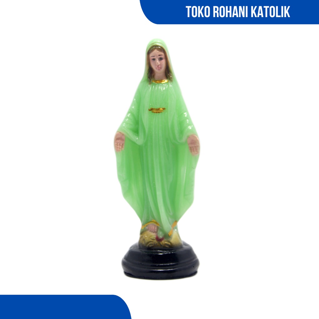 PATUNG BUNDA MARIA FOSFOR 15 CM (BERCAHAYA DI GELAP) / PATUNG MARIA GLOW IN THE DARK / PATUNG KATOLIK