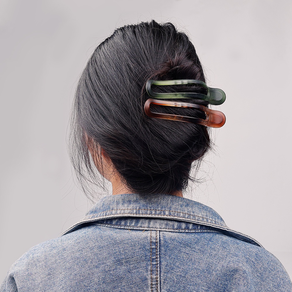 Jepit Rambut Besar Ladies Hair clip Ponytail Holder Cewek Sederhana Jepit Rambut Elegan Akrilik Women Hair Claw Vintage Aksesoris Rambut Hiasan Kepala Matte Korean INS Style duckbill clip