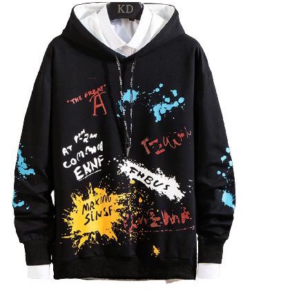 GARAF FF SWEATER HODDIE PRIA JUMPER POLOS VARIASI SABLON JAKET COWOK - Hitam