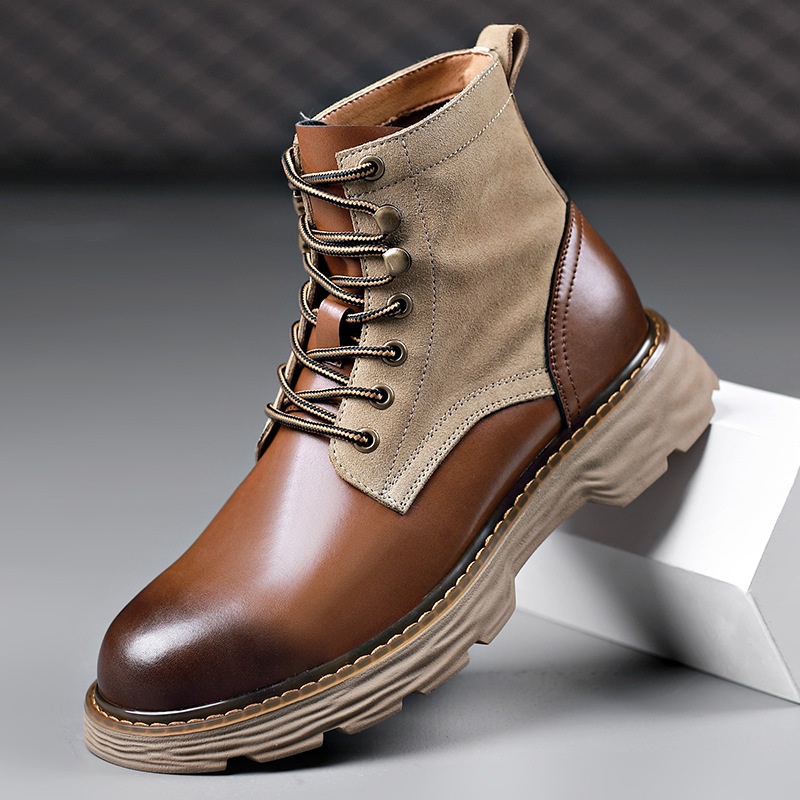 Dr. Martens Boots Pria   Pria Kulit Jempol Kaki Sepatu Bot Kulit Retro  British HighTop Dr. Martens 