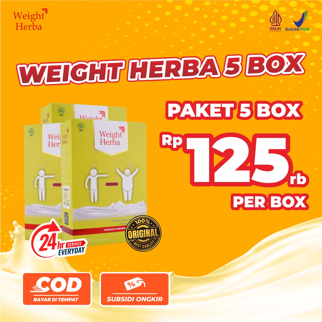 Weight Herba Paket 5 Box Lebih Murah Susu Penggemuk Badan