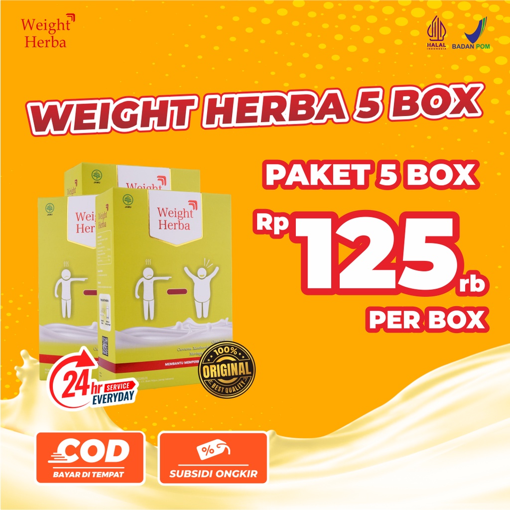 Weight Herba Paket 5 Box Lebih Murah Susu Penggemuk Badan