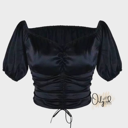 S-XXXXL ALEXANDRA TALI Baju sabrina Baju Atasan Sabrina Wanita Jumbo Crop Top Korean Style Blouse Le