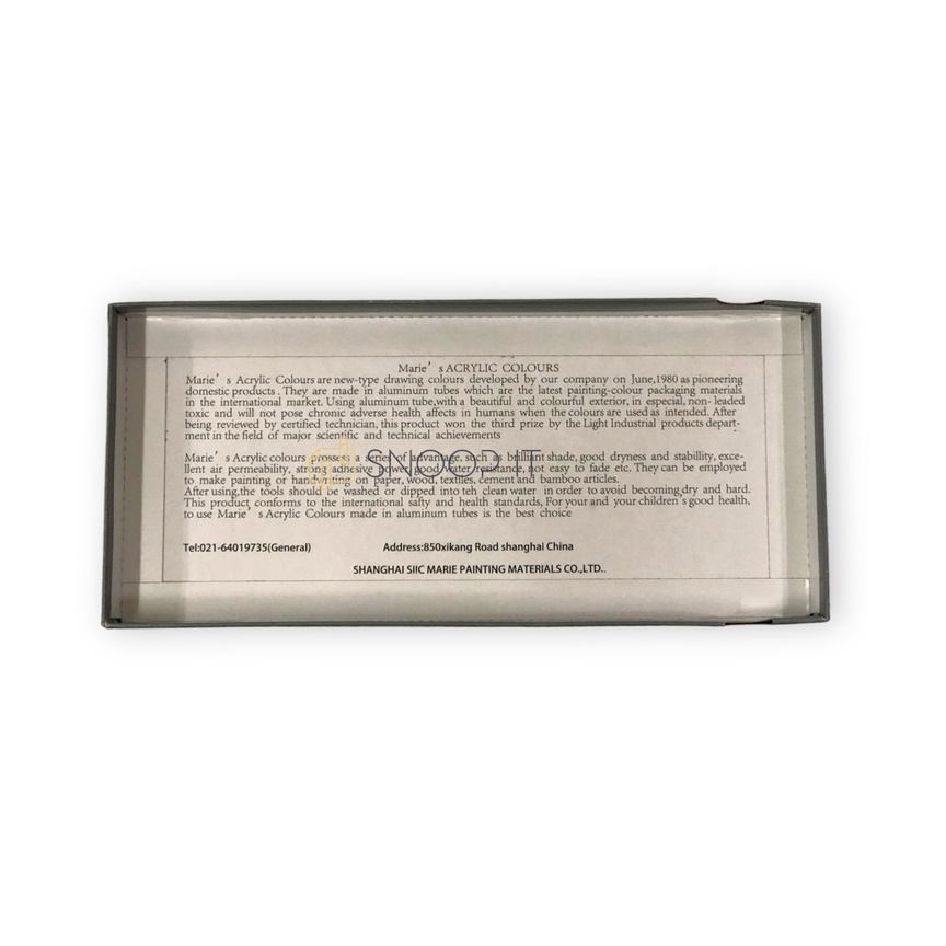 

RK Cat Acrylic Maries 12 Warna #812 / Acrylic Colours Maries Set 12 W / Cat Akrilik Lukis SHABG