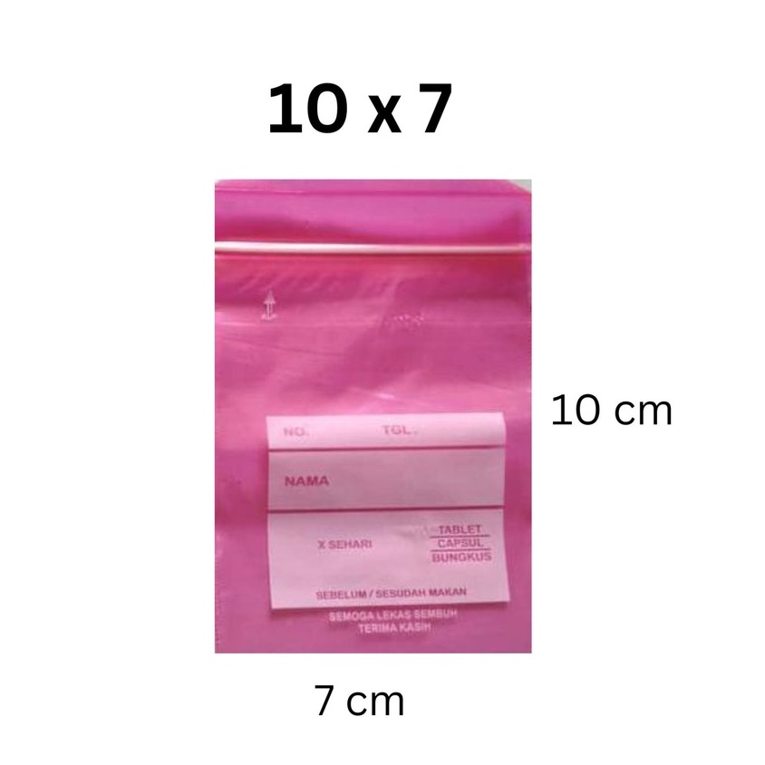 Plastik Klip Obat 10 x 7 Merah Sablon 10x7 Plastik Klip 10cm x 7cm Plastik Obat Warna Merah 10 x 7 P