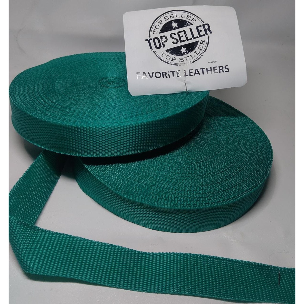 Nylon Webbing KK25 UKURAN 2,5CM /25MM / UKURAN 24METER / HARGA PER ROLL WARNA HIJAU TOSCA