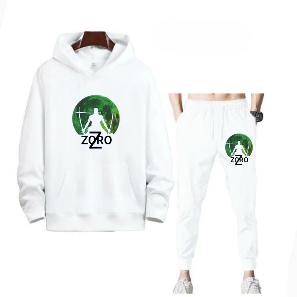 SETELAN ZORO HOODIE DAN CELANA PANJANG MURAH TERLARIS NYAMAN DIPAKAI