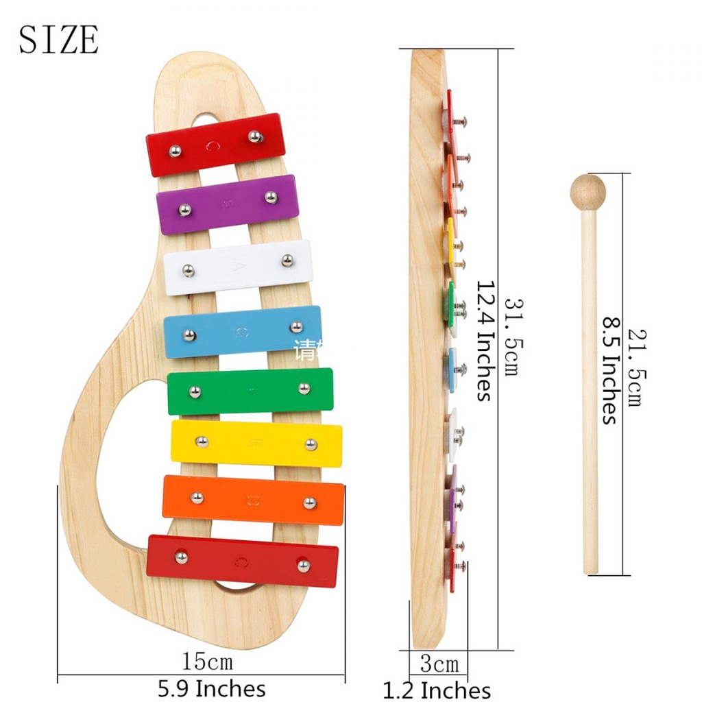 1pc Mainan Xylophone Portable Untuk Edukasi Anak