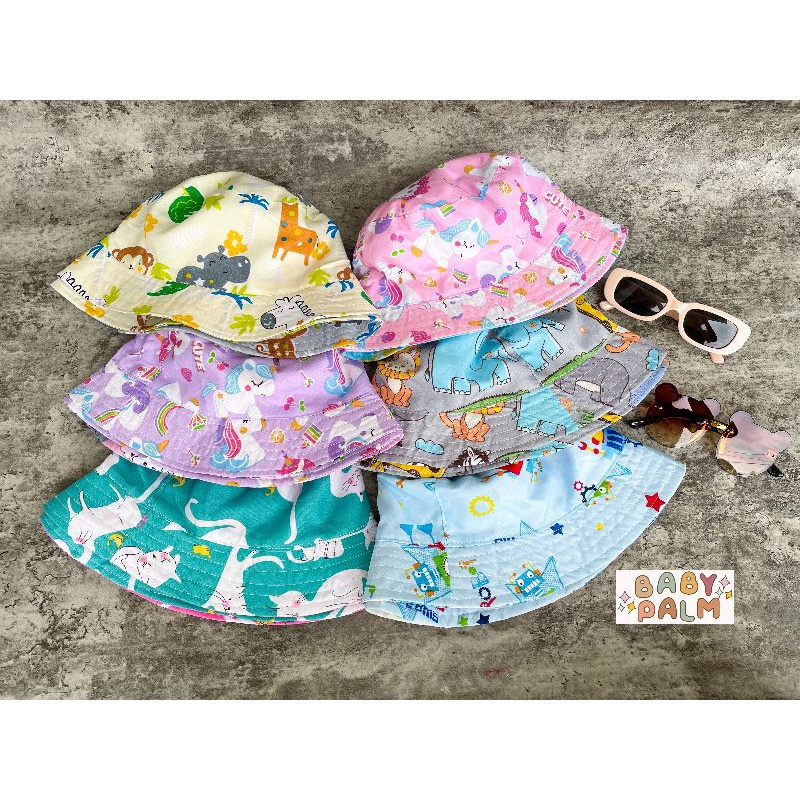 BUCKET HAT ANAK MOTIF BOLAK BALIK - TOPI BULAT ANAK - BUCKET HAT ANAK - BUCKET HAT BAYI