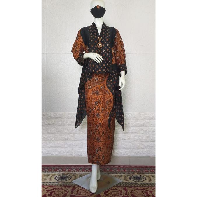 Setelan Batik Wanita Viscose Semi Sutra Model Blouse Modern Set Rok