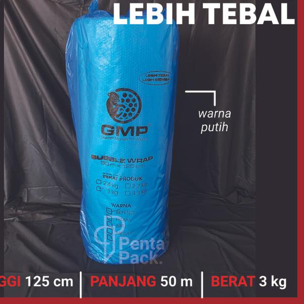 

[LEBIH TEBAL] Bubble Wrap GMP 125 cm X 50 m (Putih/Hitam) - Hitam