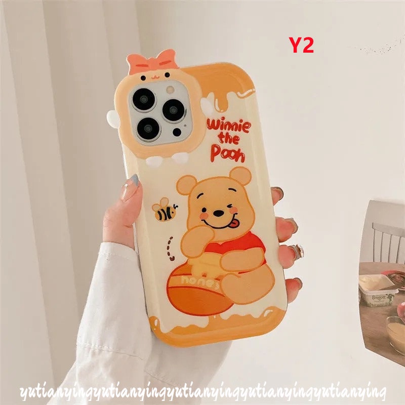 Soft Case Motif Kartun Winnie The Pooh 3D Untuk iPhone 11 7Plus XR X XS Max 6 6s 7 8 14 Plus 11 13 12 14 Pro Max SE 2020