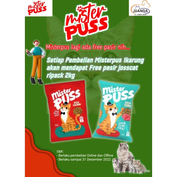 Makanan Kucing Mister Puss Tuna 20kg (Ekspedisi) rasa tuna mister puss catfood murah