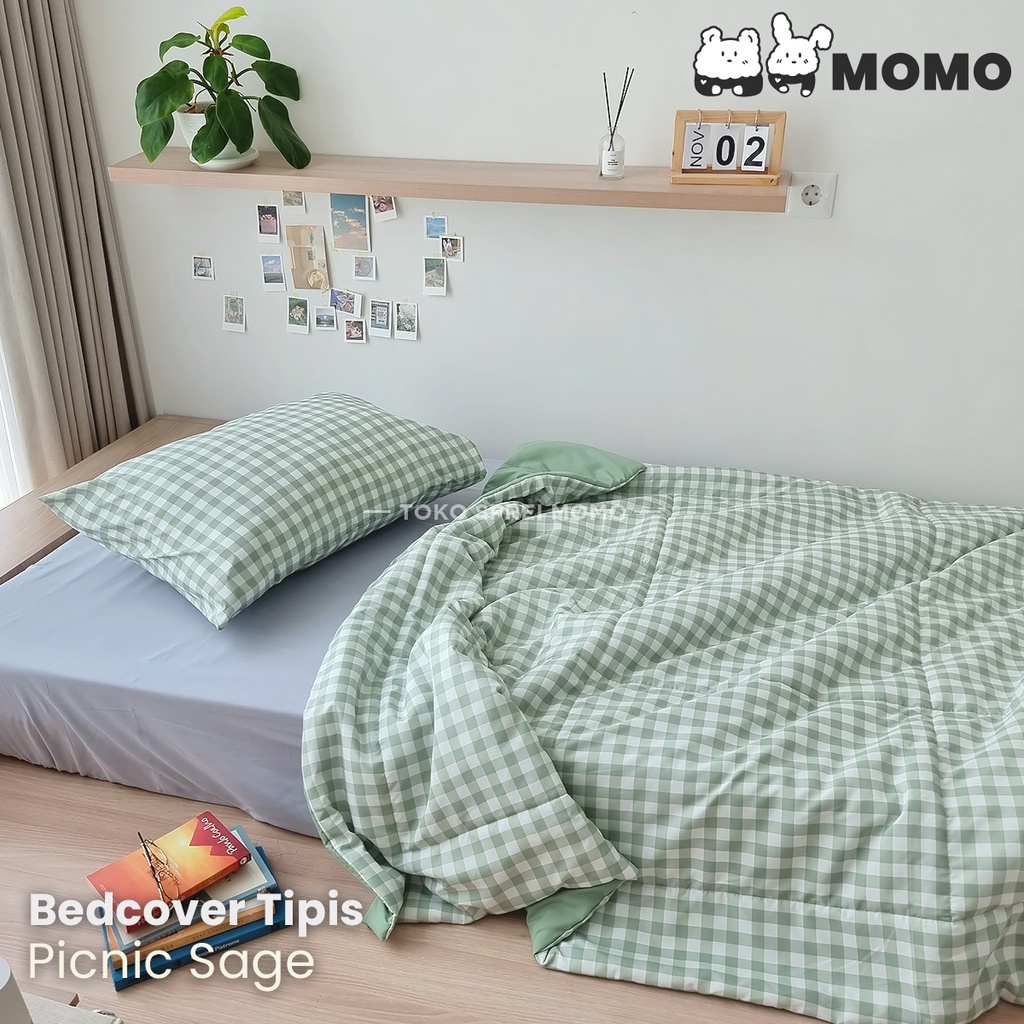 Bedcover Single Lite Edition - Motif Kotak MOMO - Selimut Saja